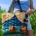 Pikowana duża torba shopper - Bora