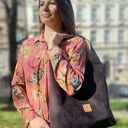 Zamszowa torba Hobo Bonita w kolorze czekoladowym na ramię