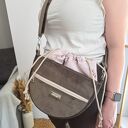 Torebka półokrągła MOON z kominem w kwiaty