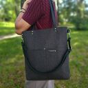 Pojemna torba shopper na ramię w kolorze gorzkiej czekolady