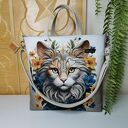 damska shopper bag torebka na ramię - kot