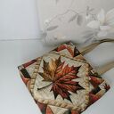 Torebka damska shopper bag torebka na ramię zamykana - liść klonu patchwork