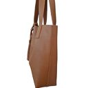 Shopper Bag brązowa karmel. Shopperka z frędzlami skóra naturalna