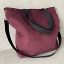 Torba hobo XXL - burgund, czerń
