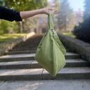 Duża torba worek zamszowa Limonka na ramię