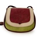 DZIKUSKA ORIENTALNA torebka listonoszka skóra naturalna bordo zieleń ecru ĆMA