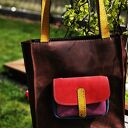 Kolorowa torba skórzana