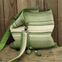 Bawełniana listonoszka szydełkowa Mięta i Szałwia - na ramię handmade