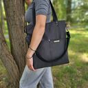 Torba shopperka w kolorze czarnym - nubuk