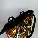 Torebka shopper A4 z kosmetyczką - kocie spojrzenia