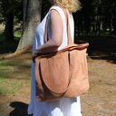 TORBA LNIANA DUŻA 100% NATURALNY LEN 55x48 cm