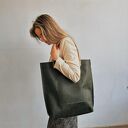 Torba Mr. M Vintage green skóra naturalna/uszy beżowe