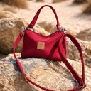 Mini torebka z Czerwonego nubuku