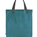 Torba Mr. M Velvet turkus z uszami ze skóry naturalnej - shopper na ramię