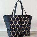 Shopper Bag - czarny i plastry miodu