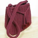 Bordowa torebka na ramię szydełkowa crochet