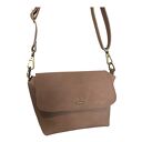 Mała torebka na ramię, skóra, taupe