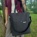Torba shopper w kolorze gorzkiej czekolady - plecionka