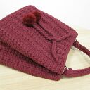 Bordowa torebka na ramię szydełkowa crochet