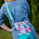 Torebka listonoszka wodoodporna, torba na ramię, mała torebka przez ramię pióra różowe