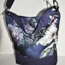 Torba hobo XXL - print kwiaty piwonie