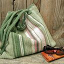 Szydełkowa torba na ramię, duża, 100% bawełny - Piwonia