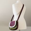 DZIKUSKA ORIENTALNA torebka listonoszka skóra naturalna bordo zieleń ecru ĆMA