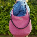 Duża torba typu hobo fuksja w melanżu