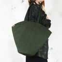 Shelly bag ciemnozielona torba z wodoodpornyego nubuku syntetycznego