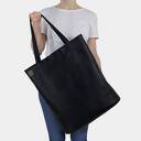 Mega shopper duża torba czarna na zamek / vegan