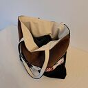 Torba handmade na ramię - czerń i brąz