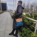 Listonoszka z klapką Ada kolor morski ciemny