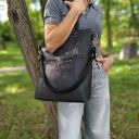 Torba shopperka w kolorze czarnym - nubuk