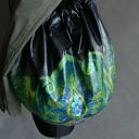 Torba hobo - ręcznie malowana ekoskórka z kwiatowym motywem