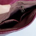 AMINA skóra naturalna bordo brąz krokodyl