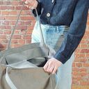 Lazy bag Bukka beżowa nubuk vegan - torba hobo na ramię