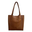 Shopper Bag brązowa karmel. Shopperka z frędzlami skóra naturalna