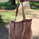 TORBA LNIANA DUŻA 100% NATURALNY LEN 55x48 cm