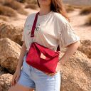 Mini torebka z Czerwonego nubuku