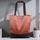 Shopper na zakupy welurowa cynamon