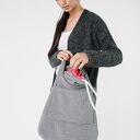 torba dzianinowa worek szaro-koralowa