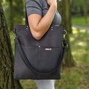 Torba shopperka w kolorze czarnym - nubuk