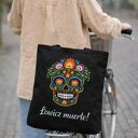 Torba shopper Łowicz Muerte 50x50 - czarna folk, wodoodporna na ramię