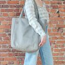 Lazy bag Bukka beżowa nubuk vegan - torba hobo na ramię