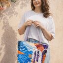 Pikowana duża torba shopper Como na ramię (handmade)