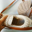 Torebka muszla ze sznurka bawełnianego ecru na ramię (Seashell Bag)