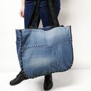 Duża torba upcykling JEANS BIG STAR na ramię