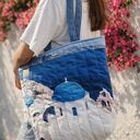 Pikowana duża torba shopper Santorini