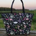 Shopper bag polne kwiaty - elegancka nowoczesna, pakowna na ramię