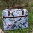 Torba miejska na ramię - Irysy vintage (handmade, wodoodporna, A4)